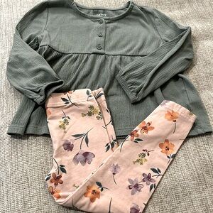 Girls 3T matching outfit long sleeve shirt & leggings